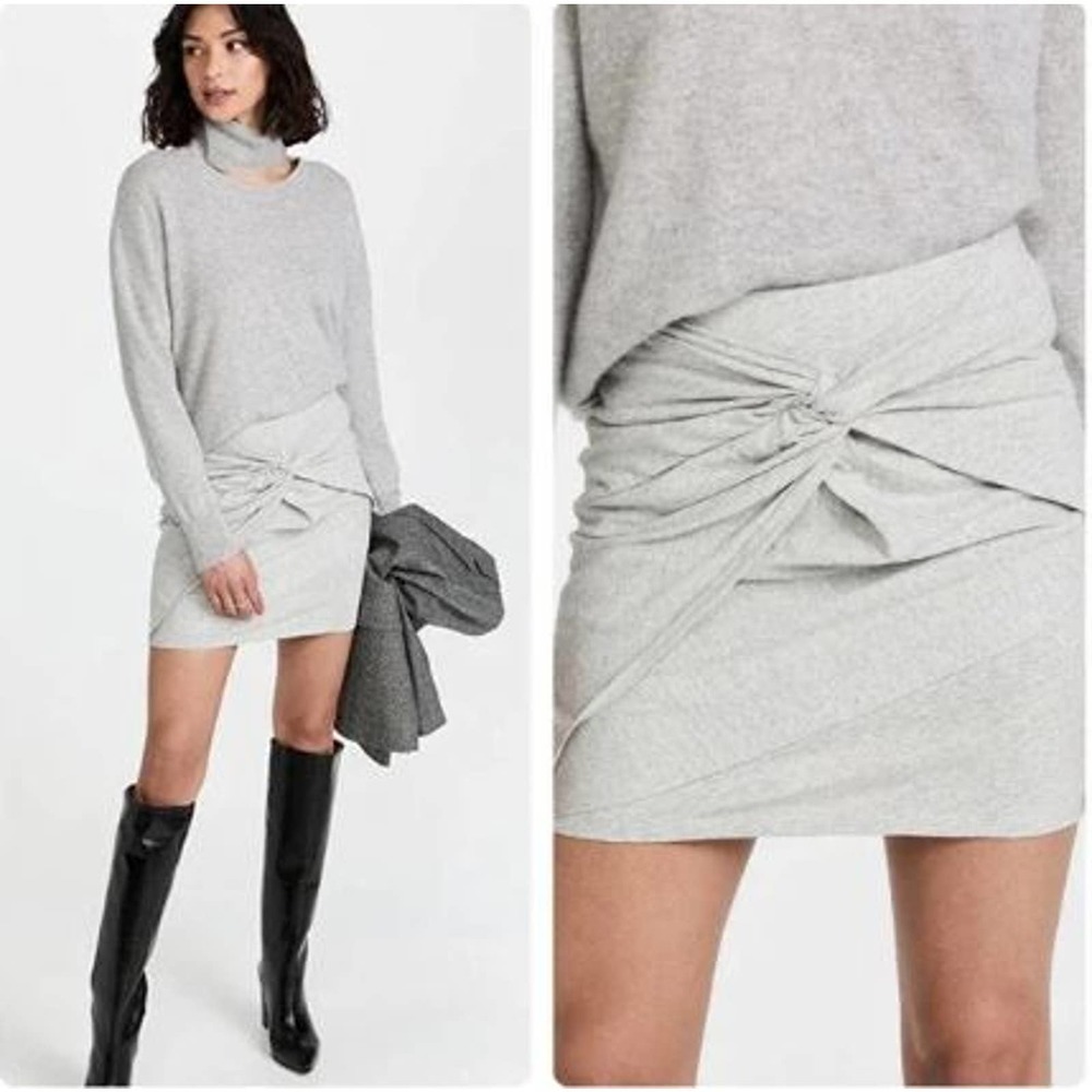 NWT IRO Toraba Knot Mini Skirt Gray Organic Cotton Size Small